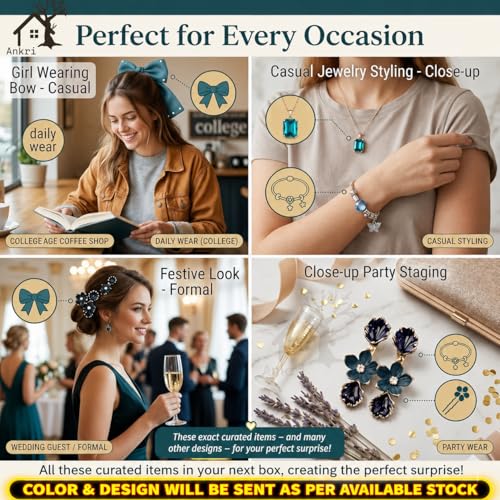 Buy 5 Pcs Trendy Hair Accessories & Jewelry Gift Set for Girls & Women, Hair Bow, Jewellery Set, Pendant Necklace with Earrings, Flower Hair Pins, Charm Bracelet, White Gift Box Included, Random Designs as per Latest Trend at Amazon.in