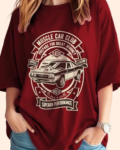 Buy AUSK Oversized T-Shirt for Womens | Graphic Front Printed Loose fit Womens Tshirt at Amazon.in