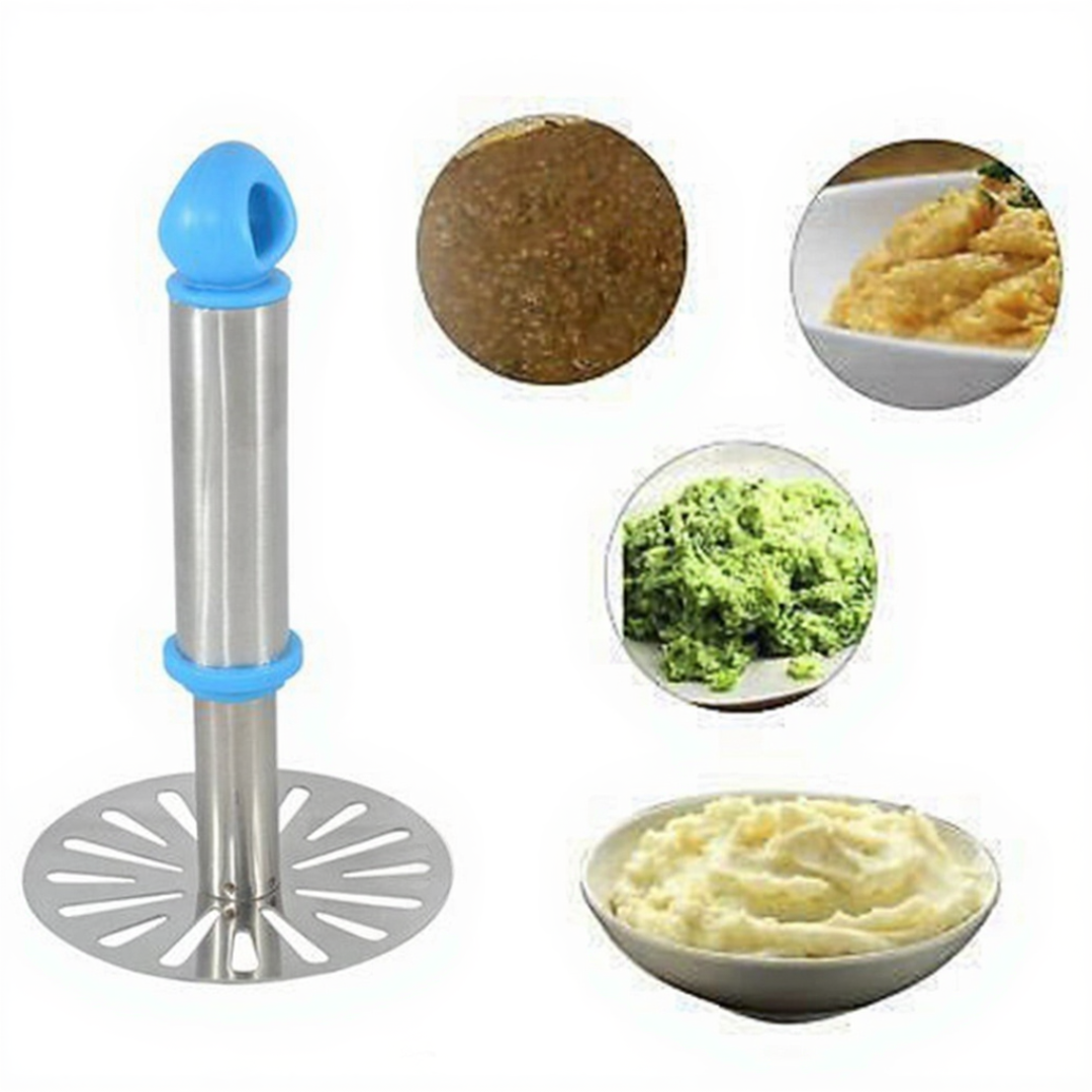 Anjani Stainless Steel Potato & Vegetable Pav Bhaji Masher – Durable Kitchen Tool (Multicolor Handle)