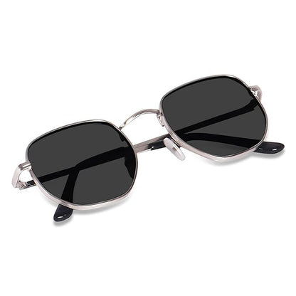 Buy SUNFRIZ Small Octagonal Polarized Sunglasses for Women Men, Classic Retro Metal Frame, UV400 Protection, Black Lens, Gold-Black at Amazon.in