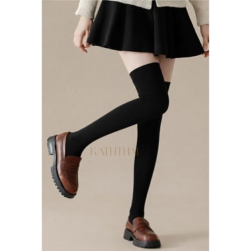 Buy Kaththai Wool Warm Thigh High Socks for Women | Soft & Breathable Knit Thermal Leg Warmers | Versatile Multi-Way Wear, Knee-Length Winter Socks | Winter & Fall Essential (IN, Alpha, Free Size, Black) at Amazon.in