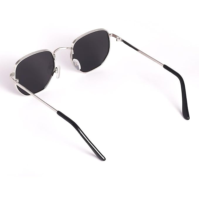 Buy SUNFRIZ Small Octagonal Polarized Sunglasses for Women Men, Classic Retro Metal Frame, UV400 Protection, Black Lens, Gold-Black at Amazon.in