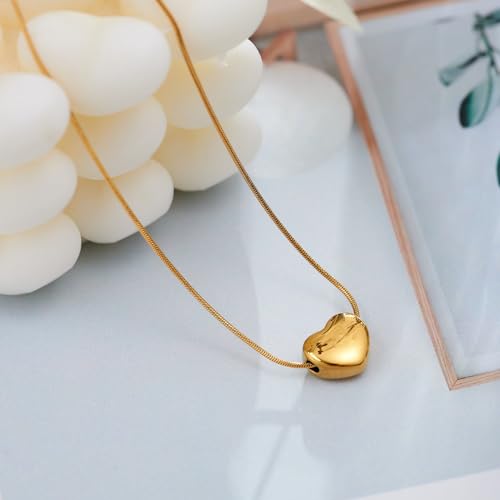 MEENAZ pendant necklace chain for women girls Love anti tarnish stainless steel gold stylish Neck Chain | Heart Locket | Modern Design | Birthday Gift Valentine| Aesthetic Jewellery for women | Accessories : Amazon.in: Jewellery