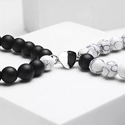 Okos Fashion Jewellery Magnetic Heart Shape Couple Bracelet