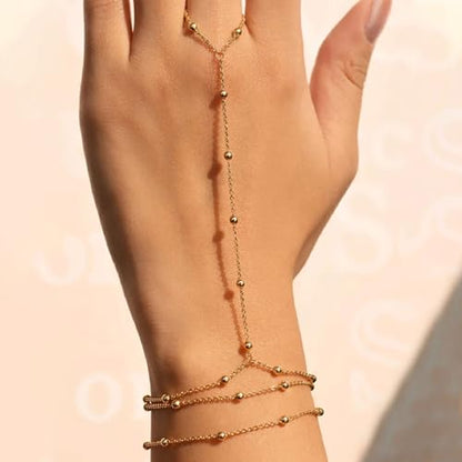 FAMEZA Luxury Gold Hand Chain Bracelet Ring Trendy Adjustable Rhinestone Hand Jewelry Gifts for Women : Amazon.in: Jewellery