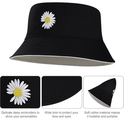 Buy Panchhi Store Women Bucket Cap Foldable Cotton Two Tone Dual Color Sun Beach Hat Fisherman Hat Casual Outdoor Cap Lovely Bomber Hats for Women Men Boy Girl, Washable & Reusable - Black at Amazon.in