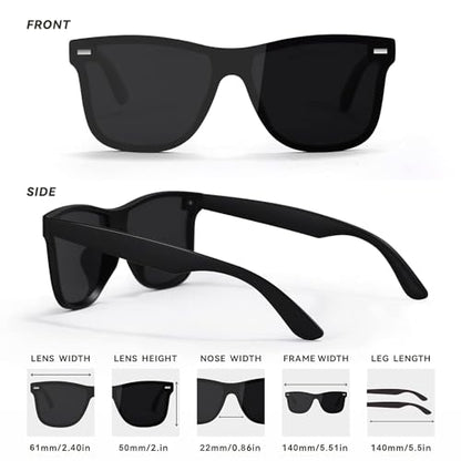 Classic Black Square UV Protected Stylish Unisex Sunglasses : Amazon.in: Fashion