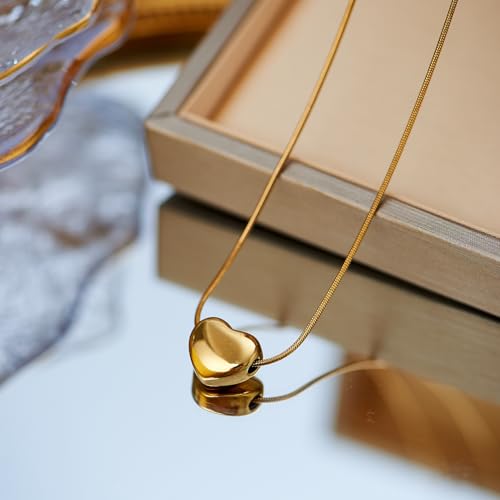 MEENAZ pendant necklace chain for women girls Love anti tarnish stainless steel gold stylish Neck Chain | Heart Locket | Modern Design | Birthday Gift Valentine| Aesthetic Jewellery for women | Accessories : Amazon.in: Jewellery