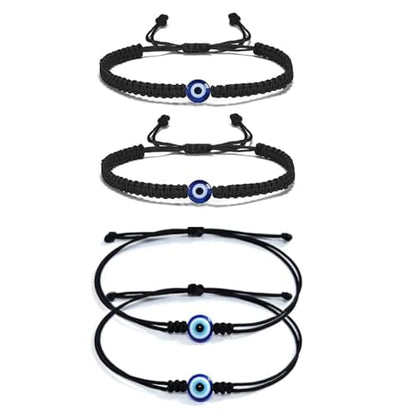 ARTIFICIAL TREE Handmade Nazariya 6 mm Evil Eye Charms Black Thread Bracelet Adjustable for Women, Men, Girls & Boys 4 Piece (BLACK)(AT GIRLS BRCT 036) : Amazon.in: Jewellery