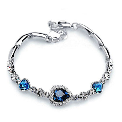 Oviya Magical Love Tripple Heart Bracelet with Crystal Stones BR2100310R : Amazon.in: Jewellery