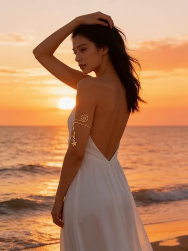 Buy figurine Arm Cuff Jewellery for Women, Bracelet for Women Stylish, Hand Bracelet for Women with Sun Pendant Design, Ideal for Wedding Ceremonies and Formal Events at Amazon.in