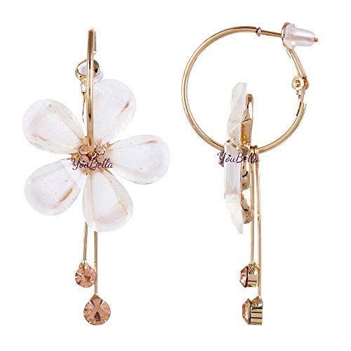 YouBella Jewellery Gifts Stylish Latest Western Ear rings Gold Plated Floral Earrings for Girls and Women (White) : Amazon.in: Fashion