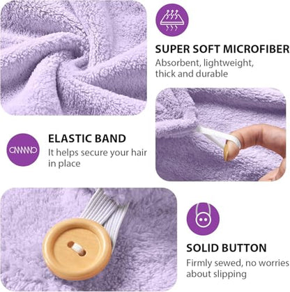 Cortina Microfiber 380 TC Hair Towel Cap,Soft Absorbent Quick Drying Cap for Curly Thick Hair,Wrap Cap for Women Girls-Pack of 1,Purple : Amazon.in: Beauty