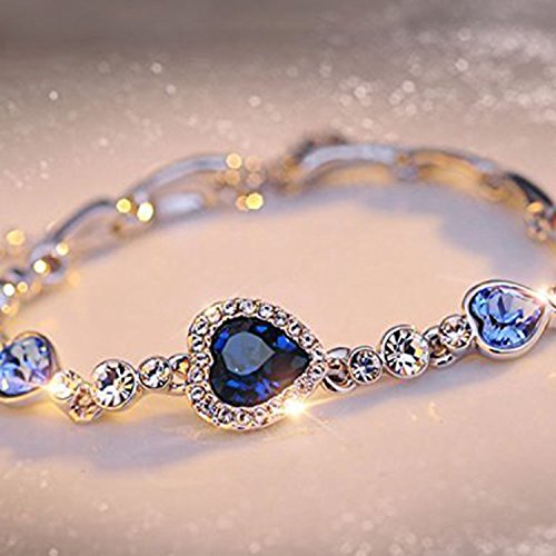 Oviya Magical Love Tripple Heart Bracelet with Crystal Stones BR2100310R : Amazon.in: Jewellery