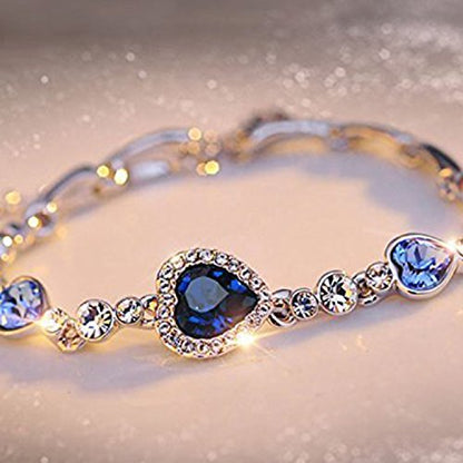 Oviya Magical Love Tripple Heart Bracelet with Crystal Stones BR2100310R : Amazon.in: Jewellery