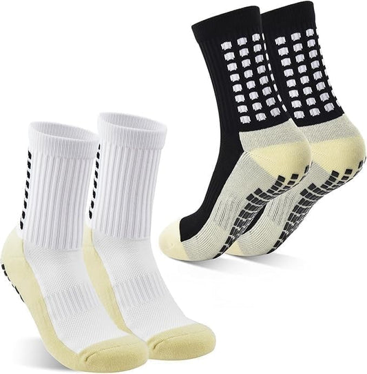 1 Pairs Athletic Non-slip Football Socks for Men Women, Anti-Slip Calf Size Cushioned, Breathable, Cotton, Grip Sports Crew Sock for Soccer, Rugby, Cricket, Yoga (Multicolor) : Amazon.in: Clothing & Accessories