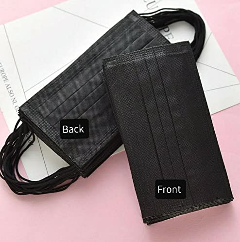 Indiana as offered by nature Non-Woven Fabric 3 Ply Mask With Nose Pin Black, Ultrasonic Soft Loops Pack of 100), Unisex : Amazon.in: Health & Personal Care