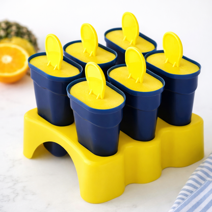 6-Piece Kulfi & Popsicle Mould Set – Reusable Ice Cream Maker Molds for Homemade Kulfi, Ice Pops & Candy(Random Color)