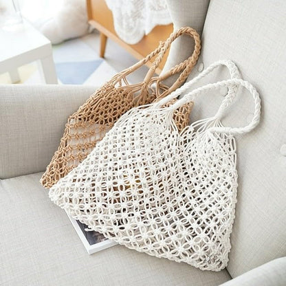 Buy R.R.LALA Womens Macrame Relaxed Fit Woven Casual Beach Bags Tote Knitted Mesh Shoulder String Straw Grocery Shopping Handbag Travel Net Color: Off White at Amazon.in