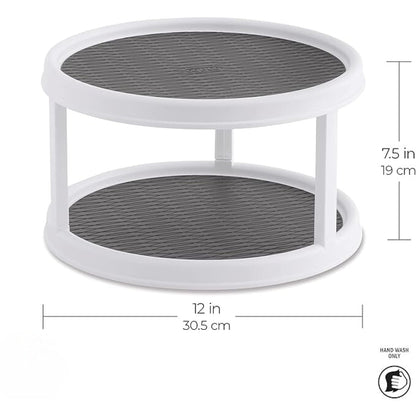 Double Layer Rotating Tray – 10-Inch Turntable Spice Rack Organizer for Kitchen, Pantry & Vanity (Pack of 1)