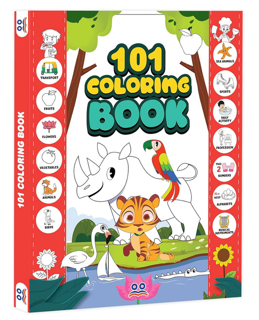 101 Colouring Book for Kids - Colour Drawing Book | Premium Quality Coloring Book | Ages: 2 - 6 Years | Two Brothers Publications