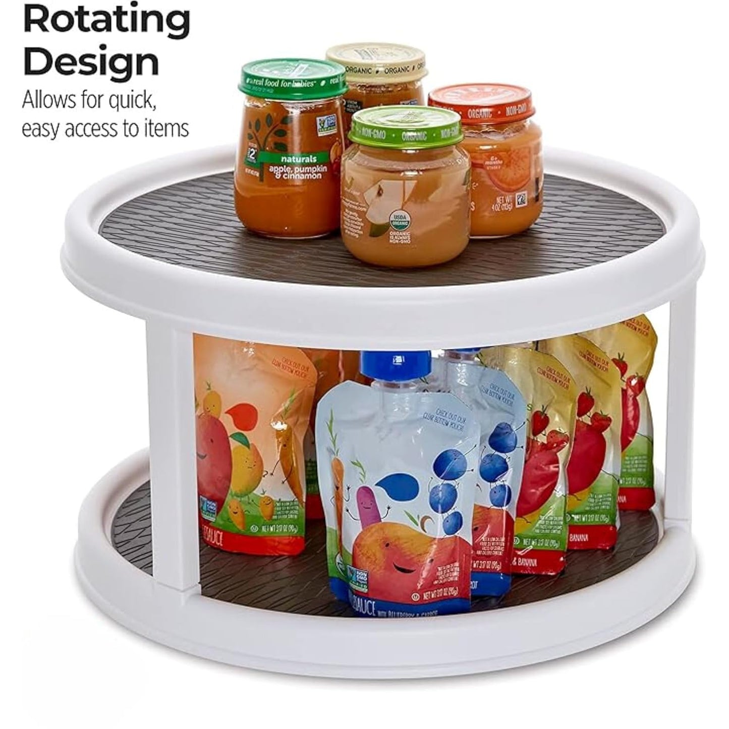 Double Layer Rotating Tray – 10-Inch Turntable Spice Rack Organizer for Kitchen, Pantry & Vanity (Pack of 1)