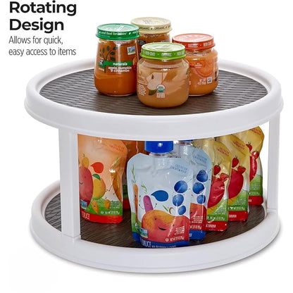Double Layer Rotating Tray – 10-Inch Turntable Spice Rack Organizer for Kitchen, Pantry & Vanity (Pack of 1)
