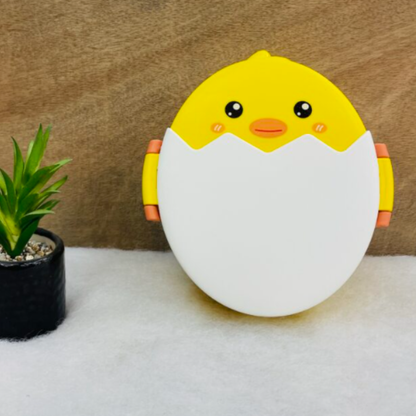 Baby Chick Bento Lunch Box with 3 Compartments – Cute Kids Plastic Tiffin Box with Spoon & Fork | School & Travel Lunch Box