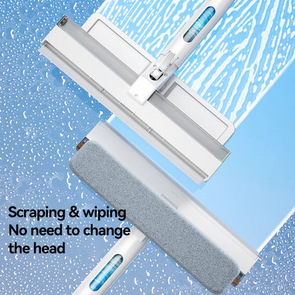 4-in-1 New Double-Sided Household Glass Wiper Squeegee with Water Collector and Retractable Spray Window Cleaner