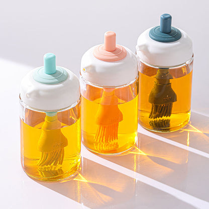 230ml Eco-Friendly Bamboo Condiment Bottle Oil Dispenser Microwave Safe Spice Pepper Jar for Air Fryer BBQ Set