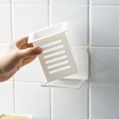 Home Simple Wall-Mounted Single Kitchen Chopstick Holder No-Drill Hollow Design Multi-Functional Chopstick Rack