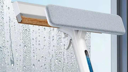 4-in-1 New Double-Sided Household Glass Wiper Squeegee with Water Collector and Retractable Spray Window Cleaner