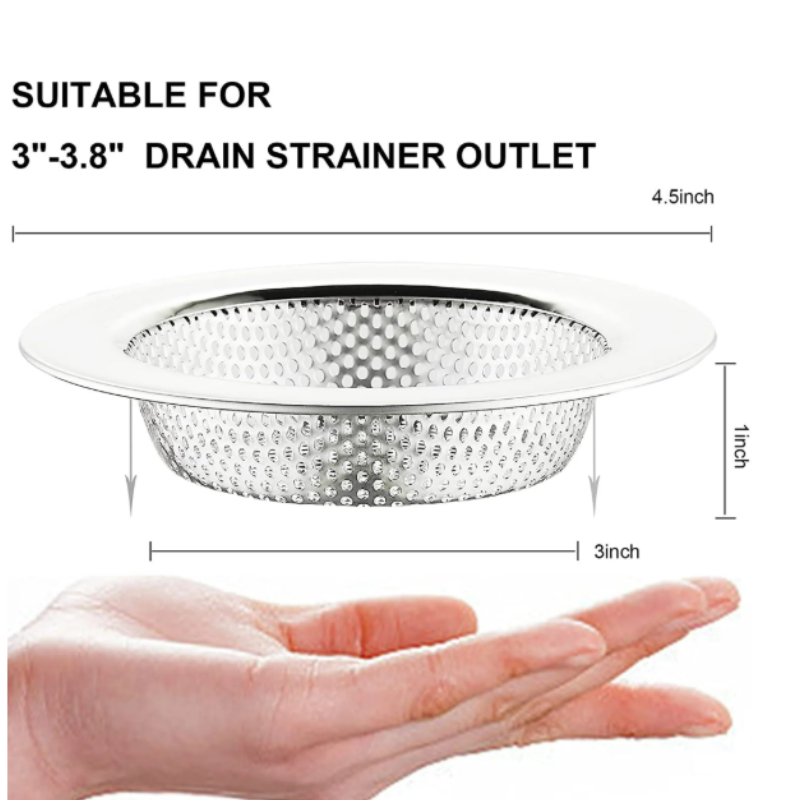 Round Stainless Steel Sink Strainer 11 CM – Rustproof Mesh Drain Filter & Anti-Clogging Hair Catcher Jali for Kitchen Sink