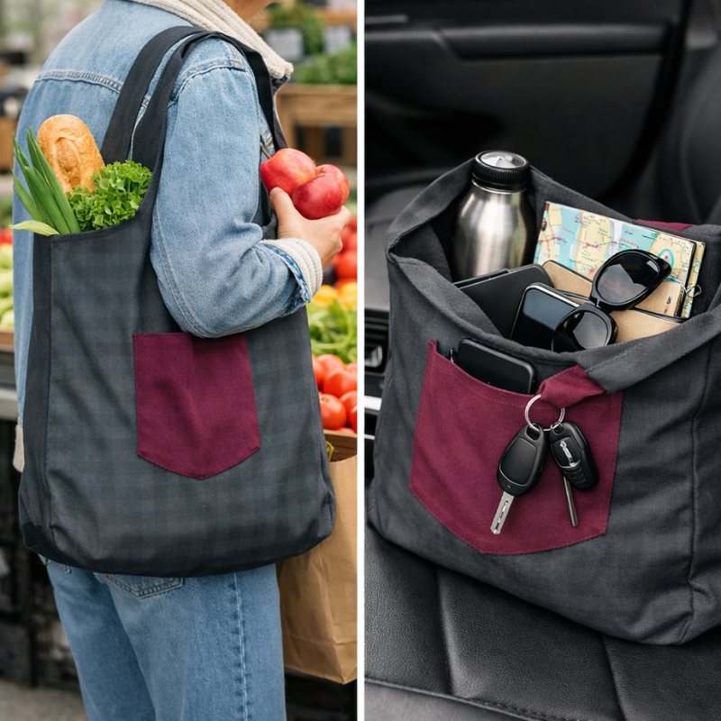 Heavy Cotton Tote Bag | Large Capacity Reusable Shoulder Bag for Shopping & Daily Use (Random Print-Pack of 1)