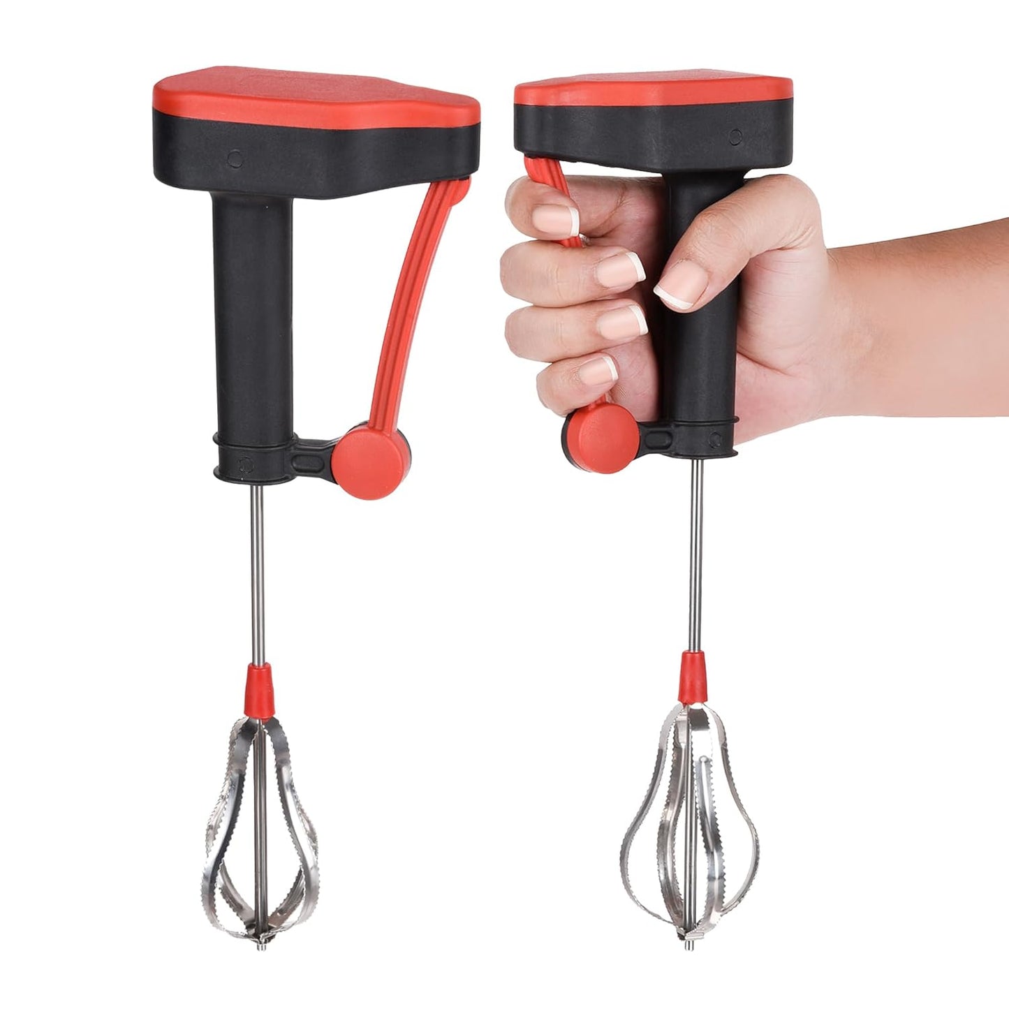 Heavy Gear Power Free Hand Blender | Manual Non-Electric Mixer, Egg Beater & Milkshake Maker for Kitchen (Random Color-Pack of 1)