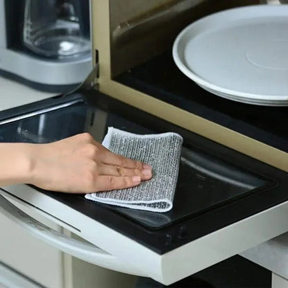 Double Sided Dishwashing Cleaning Cloth (Pack of 5) | Reusable Kitchen Cleaning Wipes | Durable Polyester Scrub Cloth