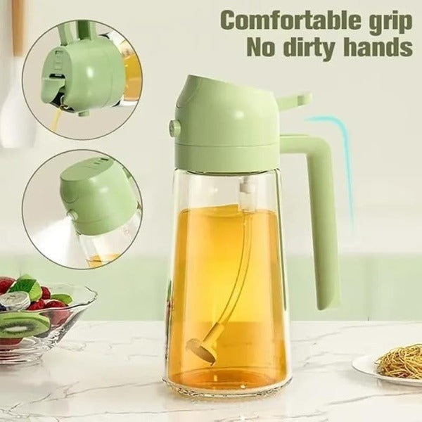 580ml Glass Oil Sprayer & Dispenser Bottle – Refillable Cooking Oil Spray for Kitchen Use (Pack of 1)