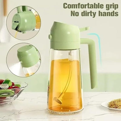 580ml Glass Oil Sprayer & Dispenser Bottle – Refillable Cooking Oil Spray for Kitchen Use (Pack of 1)