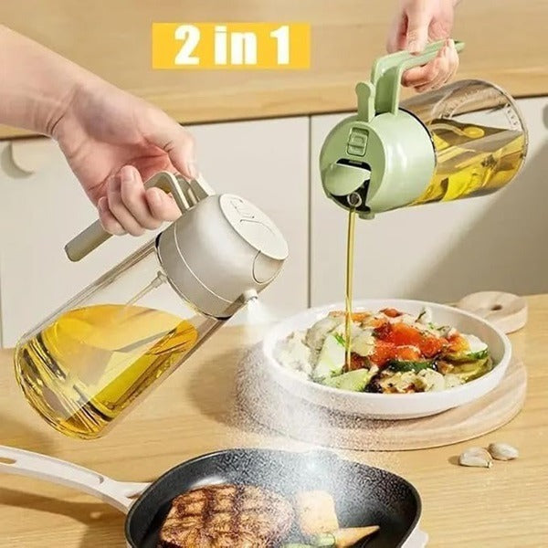 580ml Glass Oil Sprayer & Dispenser Bottle – Refillable Cooking Oil Spray for Kitchen Use (Pack of 1)
