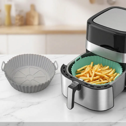 Reusable Air Fryer Silicone Liner – Non-Stick, Easy to Clean, Heat-Resistant Oven & Microwave Safe Basket (Random color-Pack of 1)