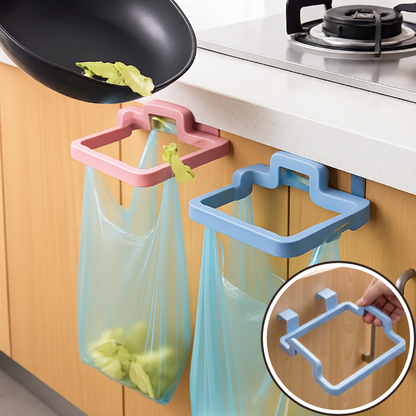 2 Pcs Plastic Garbage Bag & Towel Hanger – Over-Cabinet Holder (Random colors-Hangers Only)
