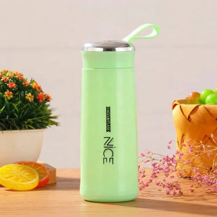 400ml Printed Glass Water Bottle – Leak-Proof Travel Bottle with Cute Design, Reusable Eco-Friendly Bottle for Office, School & Outdoor Use(Random color-Pack of 1)