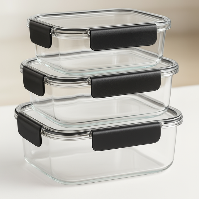 Feel Fresh 3 Pcs Airtight Container Set – Multipurpose Kitchen Food Storage Boxes