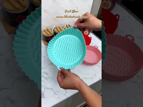Reusable Air Fryer Silicone Liner – Non-Stick, Easy to Clean, Heat-Resistant Oven & Microwave Safe Basket (Random color-Pack of 1)