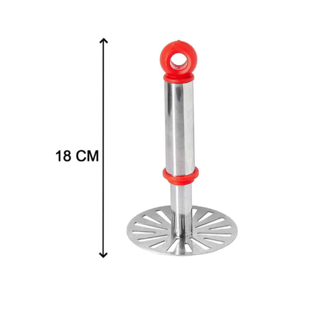 Anjani Stainless Steel Potato & Vegetable Pav Bhaji Masher – Durable Kitchen Tool (Multicolor Handle)
