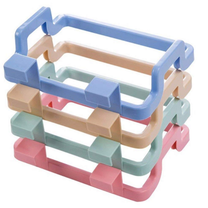 2 Pcs Plastic Garbage Bag & Towel Hanger – Over-Cabinet Holder (Random colors-Hangers Only)