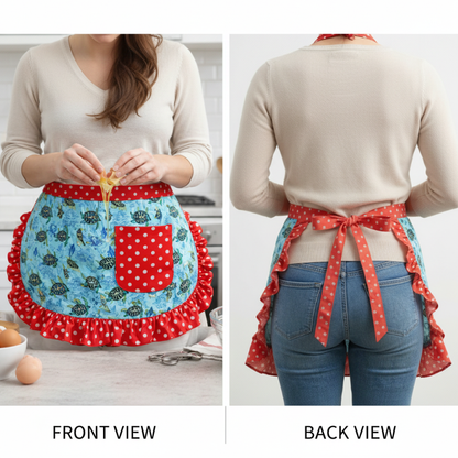 Cute Half Apron (Skirt Style) | Mini Waist Apron for Kitchen, Cooking & Cleaning | Lightweight Stylish Apron